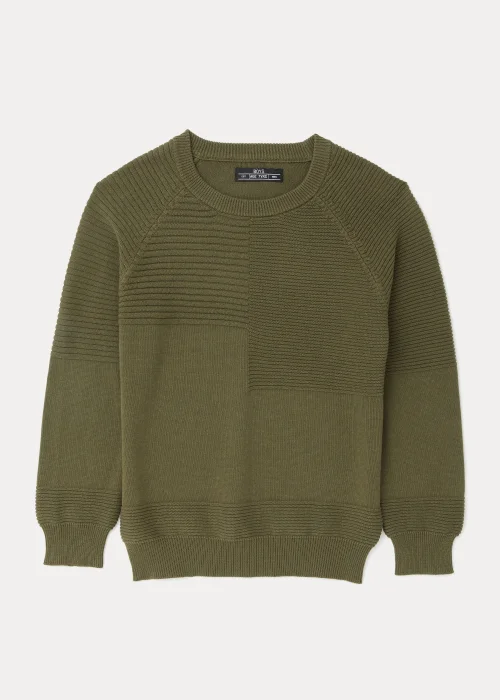Boys Khaki Ribbed Crewneck Jumper (4-13yrs) - Age 4 Years Image 5