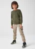 Boys Khaki Ribbed Crewneck Jumper (4-13yrs) - Age 4 Years Image 4