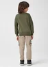 Boys Khaki Ribbed Crewneck Jumper (4-13yrs) - Age 4 Years Image 2
