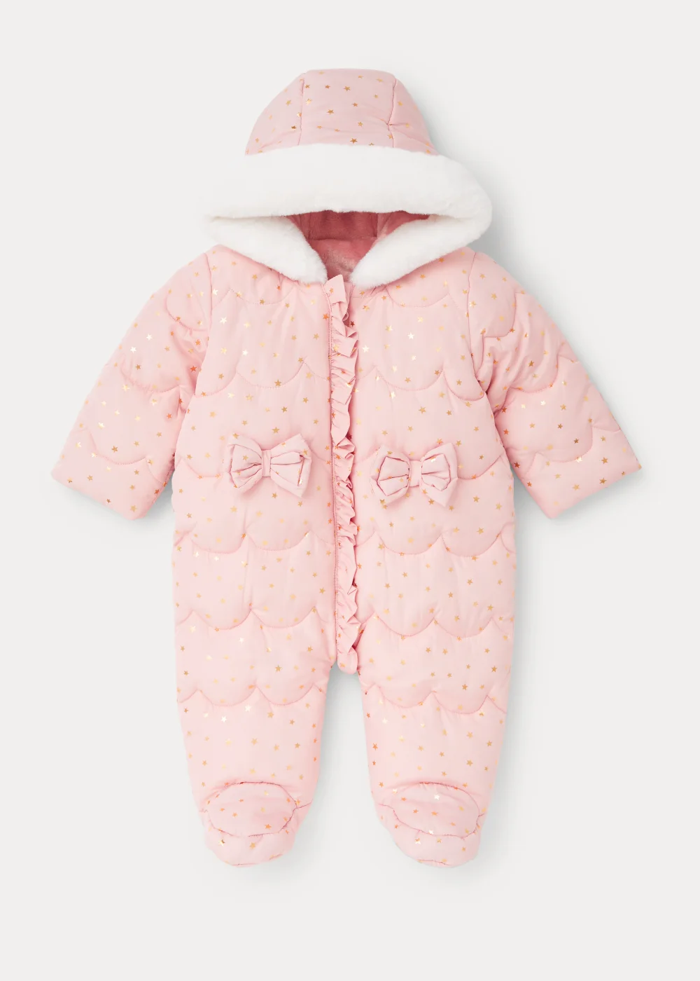 Baby Pink Bow Sleepsuit (Newborn-18mths) - 0-3 months Image 1