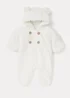 Baby Cream Borg Snowsuit (Newborn-18mths) - Newborn Image 1