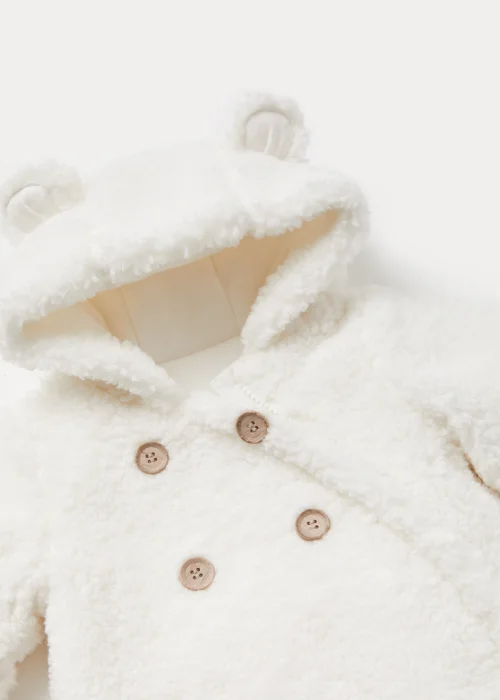 Baby Cream Borg Snowsuit (Newborn-18mths) - Newborn Image 2