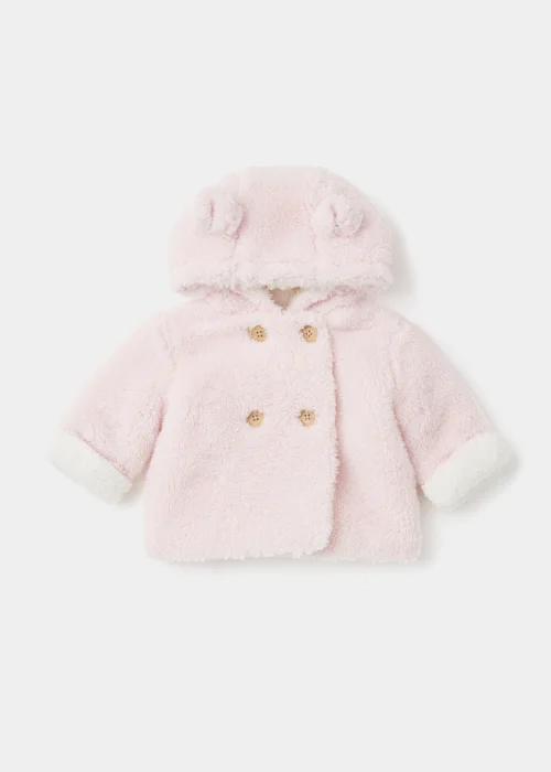 Baby Pink Borg Jacket (Newborn-18mths) - 0-3 months Image 1