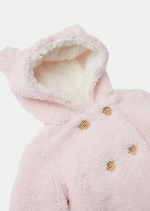 Baby Pink Borg Jacket (Newborn-18mths) - 0-3 months Image 2