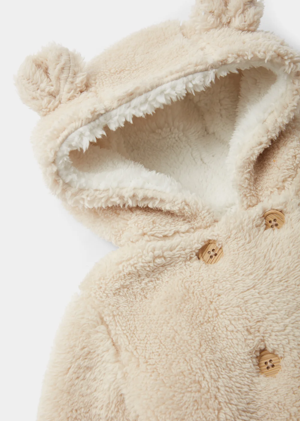 Baby Beige Borg Jacket (Newborn-18mths) - 0-3 months Image 2