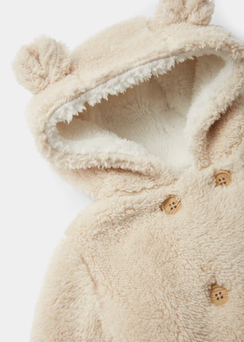 Baby Beige Borg Jacket (Newborn-18mths) - 0-3 months Image 2
