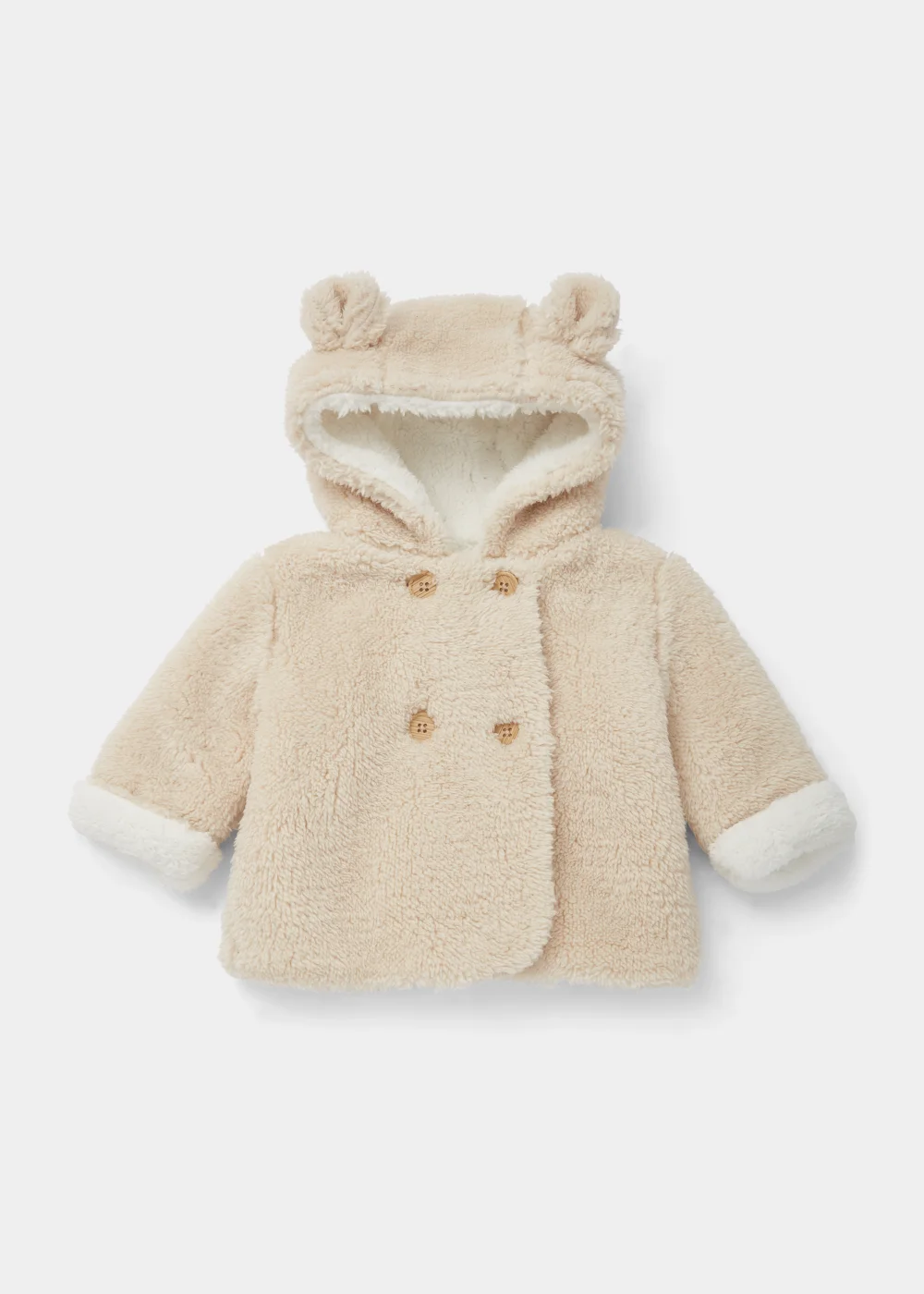 Baby Beige Borg Jacket (Newborn-18mths) - 0-3 months Image 1