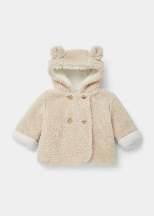 Baby Beige Borg Jacket (Newborn-18mths) - 0-3 months Image 1