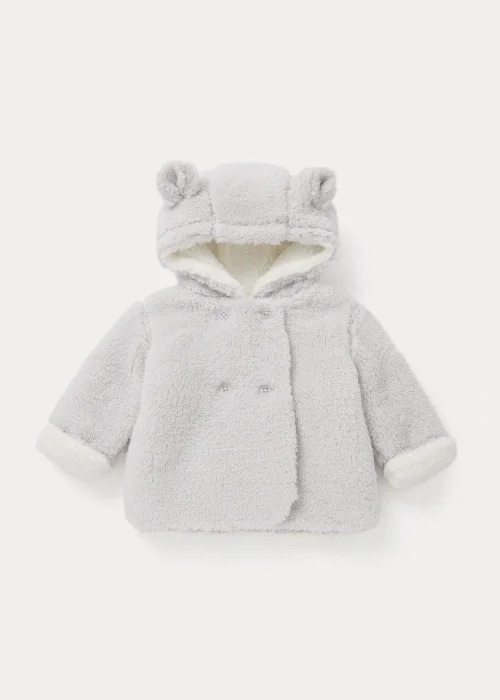Baby Grey Borg Jacket (Newborn-18mths) - 0-3 months Image 1