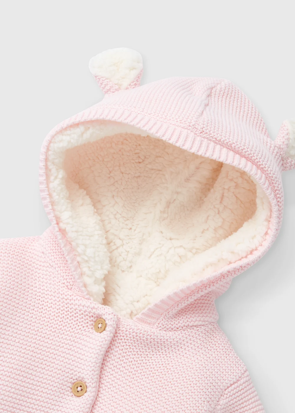 Baby Pink Borg Cardigan (Newborn-23mths) - 0-3 months Image 2