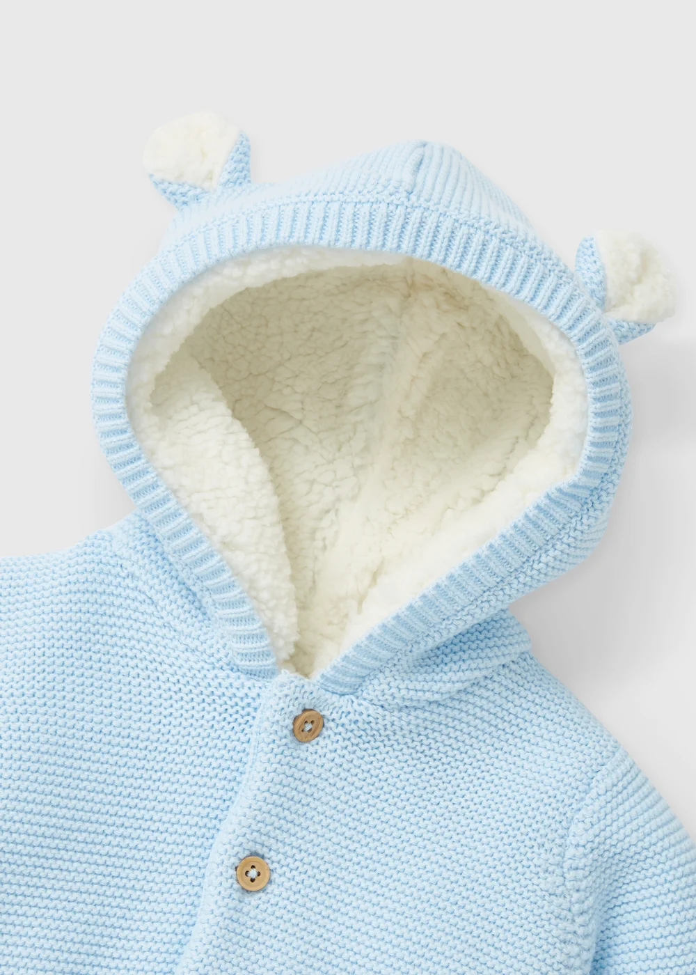 Baby Blue Borg Cardigan (Newborn-23mths) - 0-3 months Image 2