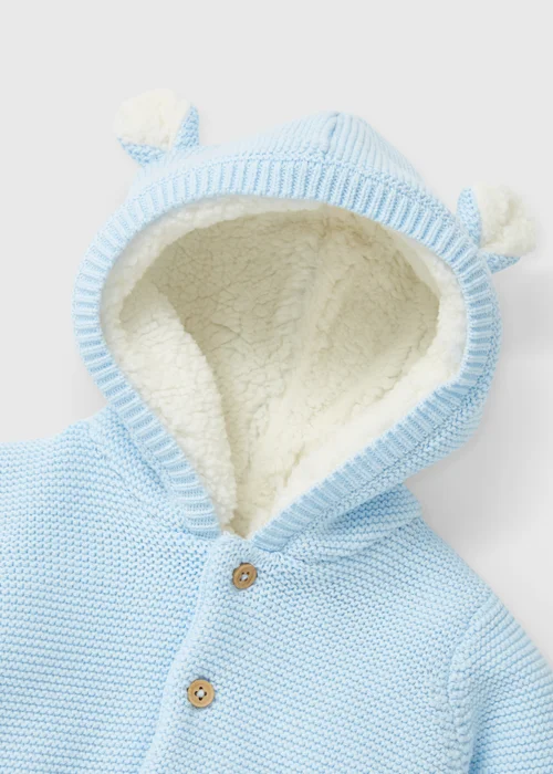 Baby Blue Borg Cardigan (Newborn-23mths) - 0-3 months Image 2