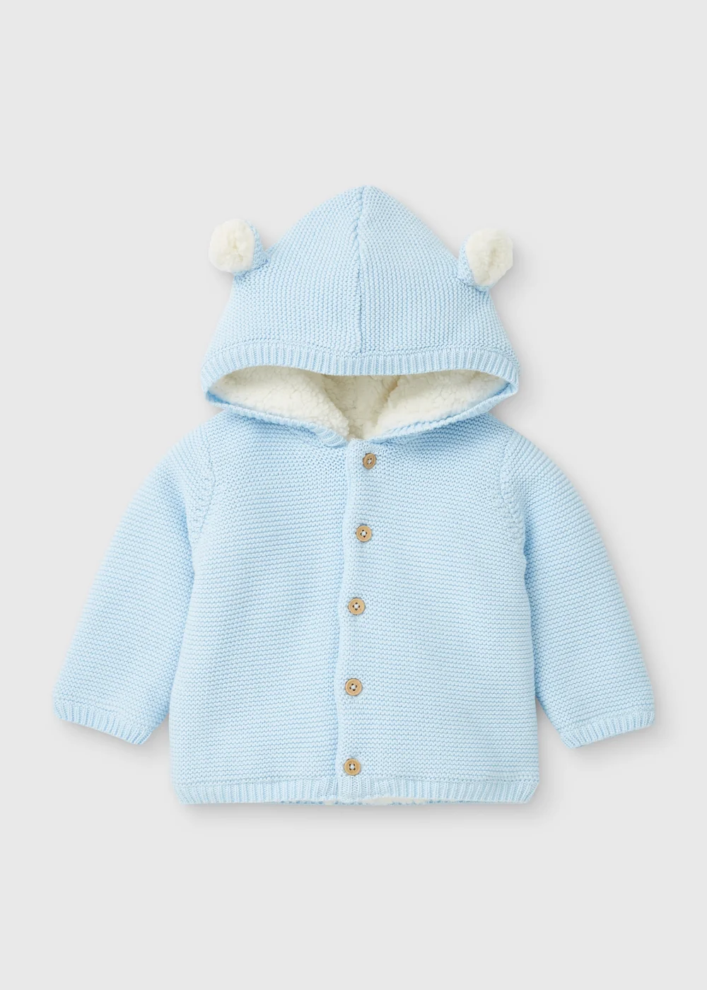 Baby Blue Borg Cardigan (Newborn-23mths) - 0-3 months Image 1