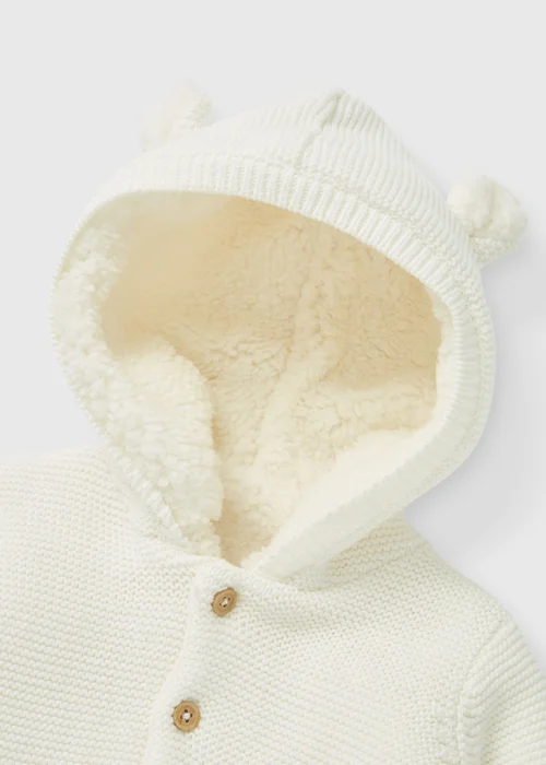 Baby Cream Borg Cardigan (Newborn-23mths) - 0-3 months Image 2