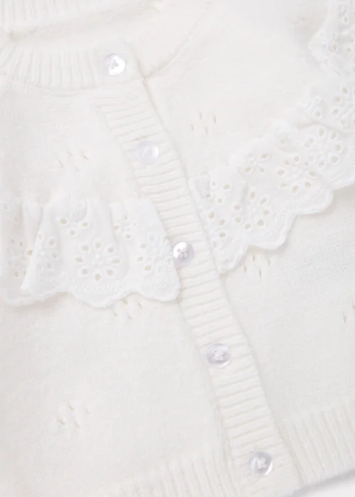 Baby Cream Pointelle Collar Cardigan (Newborn-23mths) - 0-3 months Image 2
