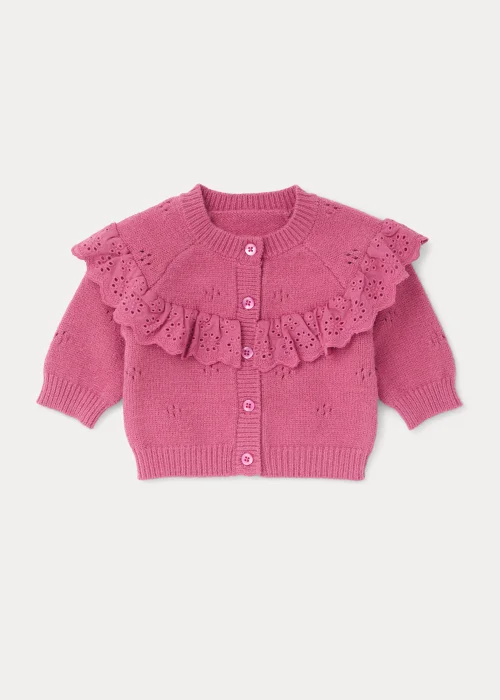 Baby Berry Pointelle Collar Cardigan (Newborn-23mths) - 0-3 months Image 1