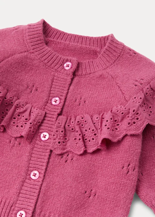 Baby Berry Pointelle Collar Cardigan (Newborn-23mths) - 0-3 months Image 2