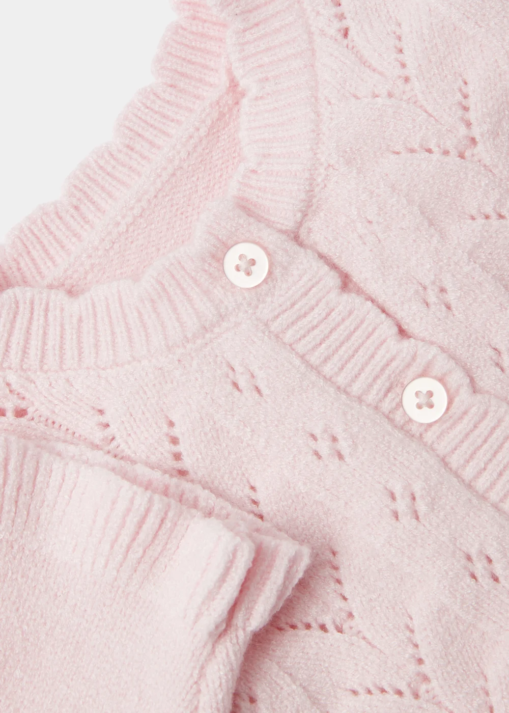 Baby Pink Crochet Knitted Cardigan (Newborn-23mths) - Newborn Image 2