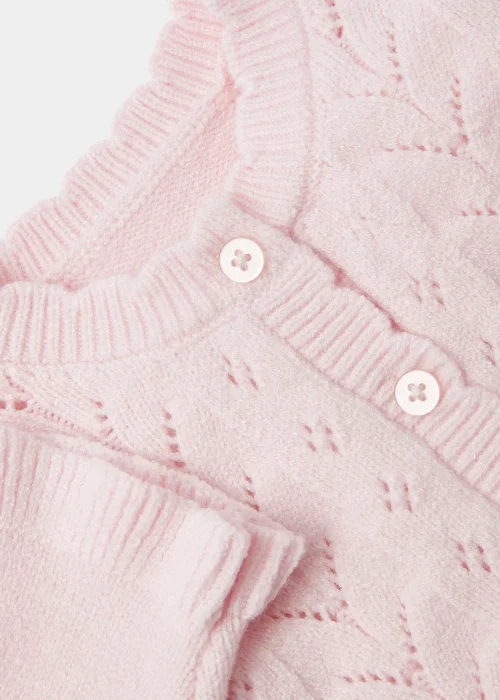 Baby Pink Crochet Knitted Cardigan (Newborn-23mths) - Newborn Image 2