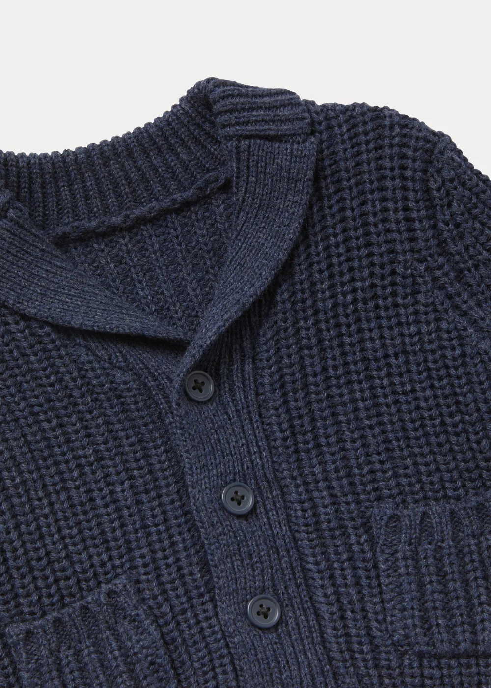 Baby Navy Fisherman Ribbed Cardigan (Newborn-23mths) - 0-3 months Image 2