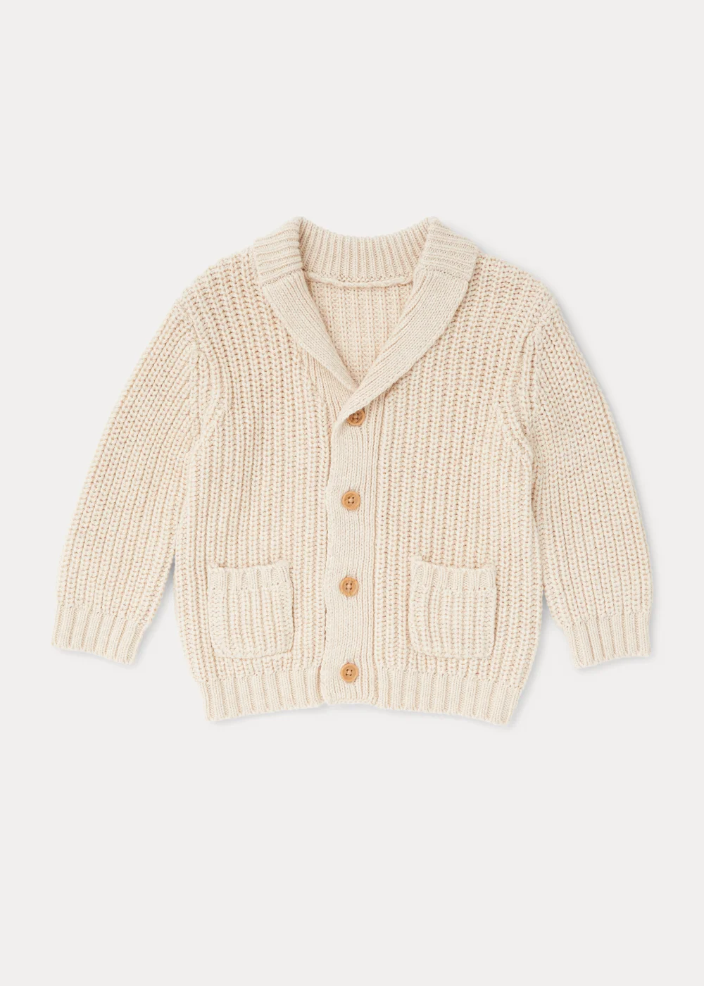 Baby Stone Fisherman Ribbed Cardigan (Newoborn-23mths) - 0-3 months Image 1