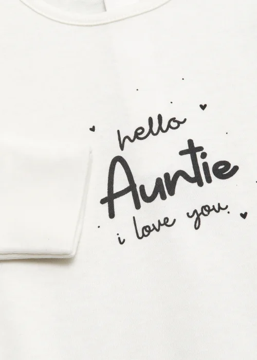 Baby Cream Auntie Sleepsuit (Tiny Baby-18mths) - Tiny Baby Image 2