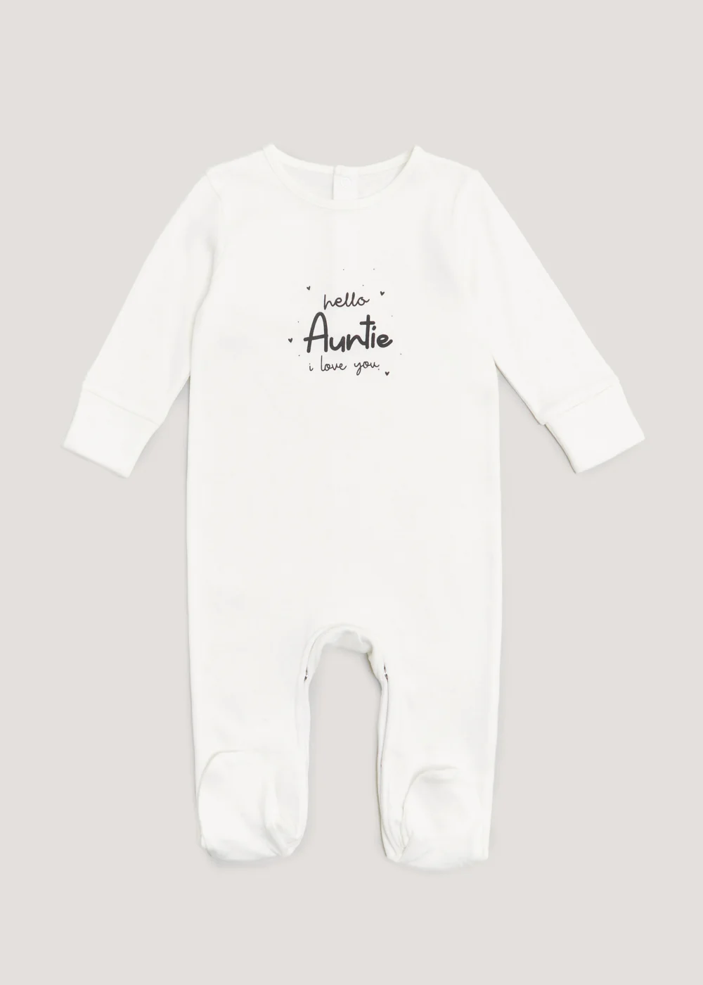 Baby Cream Auntie Sleepsuit (Tiny Baby-18mths) - Tiny Baby Image 1