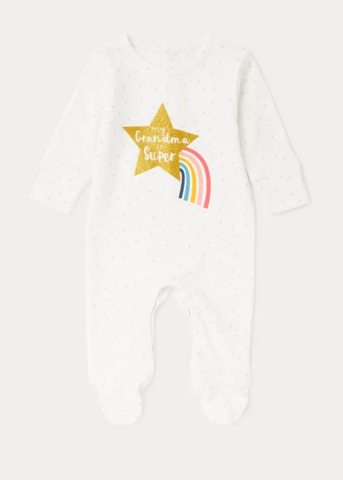 Baby Cream Grandma Star Print Sleepsuit (Tiny Baby-18mths) - Tiny Baby Image 1
