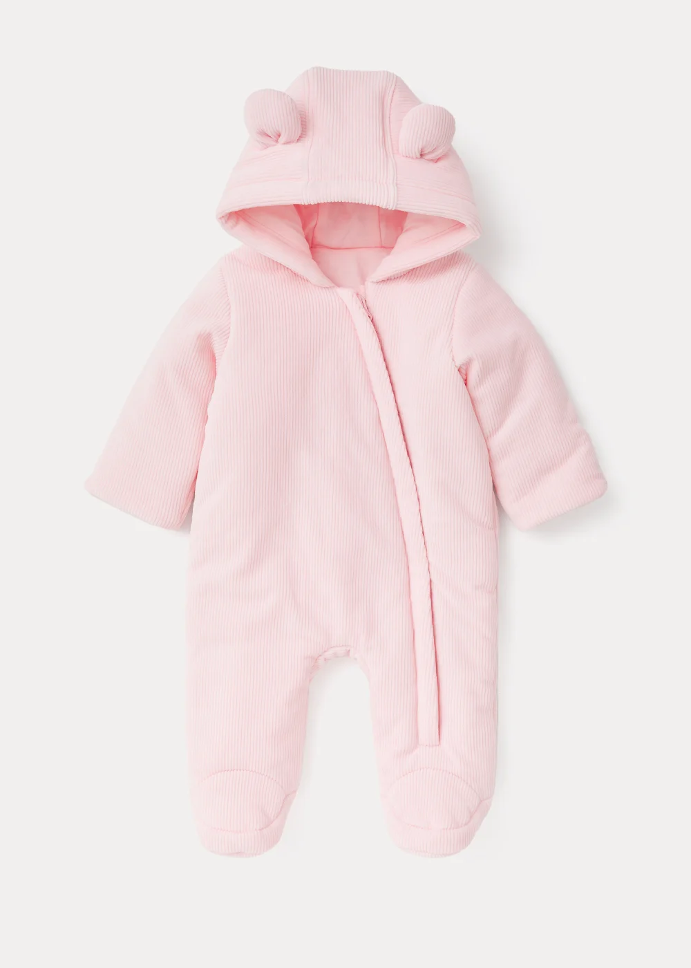 Baby Pink Velour Snowsuit (Newborn-18mths) - 0-3 months Image 1