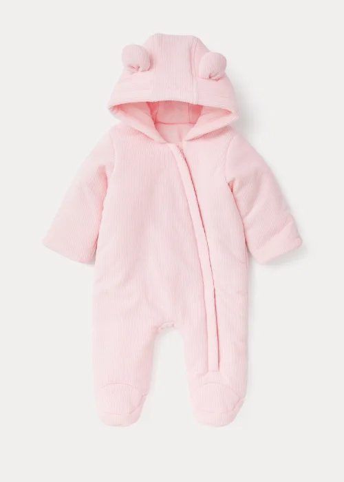 Baby Pink Velour Snowsuit (Newborn-18mths) - 0-3 months Image 1