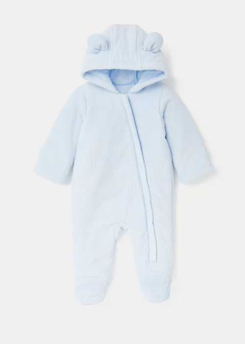 Baby Blue Velour Snowsuit (Newborn-18mths) - 0-3 months Image 1