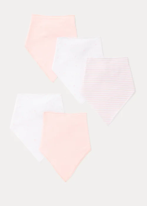 5 Pack Pink Bandana Bibs - One Size Image 1