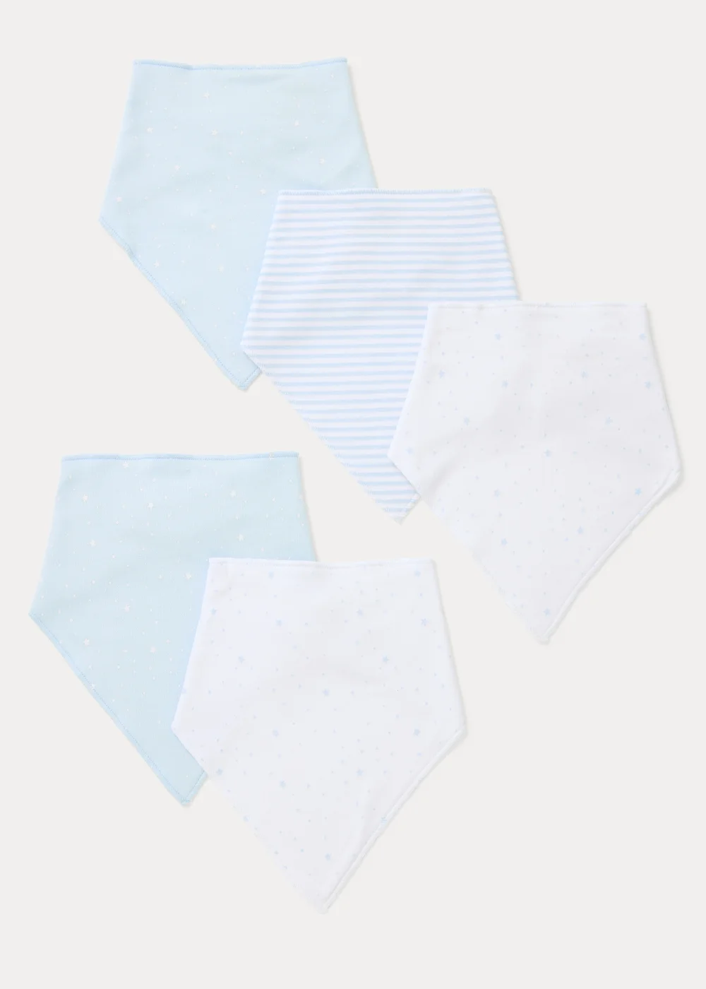 5 Pack Blue Bandana Bibs - One Size Image 1