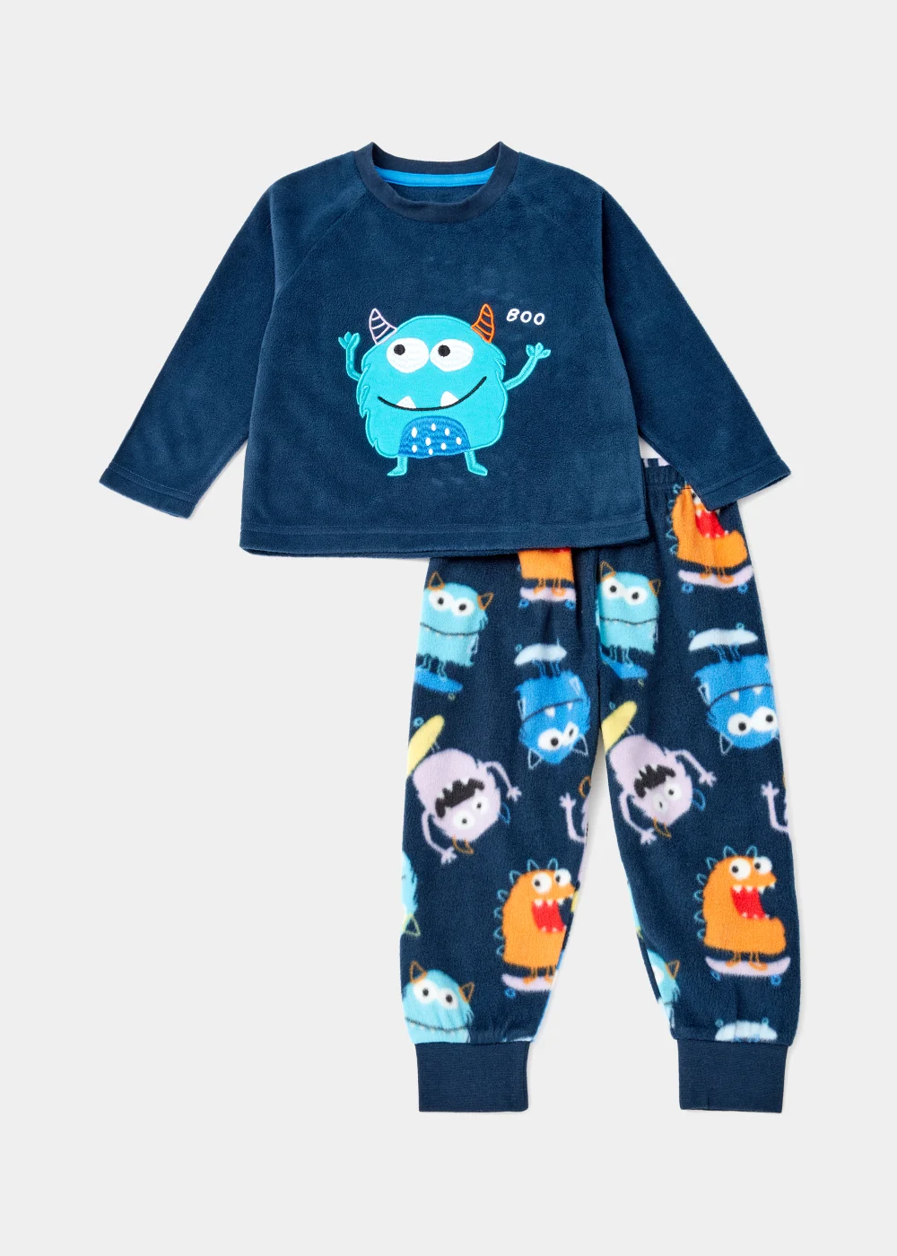 Boys Blue Monsters Microfleece Bundle Pyjama Set (9mths-5yrs) - Age 18 - 23 Months Image 1