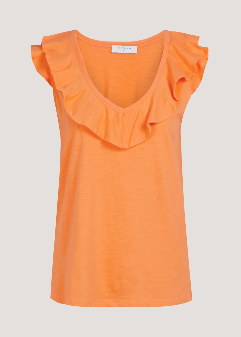 Orange Frill Textured Vest Top - Size 8 Image 1
