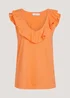Orange Frill Textured Vest Top - Size 8 Image 1