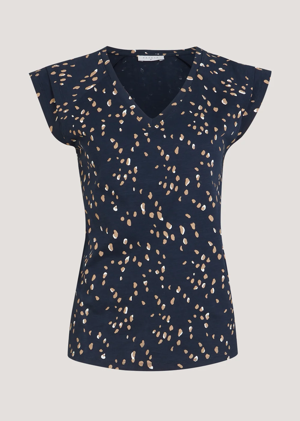 Navy Mark Making Print V-Neck T-Shirt - 8 Image 5