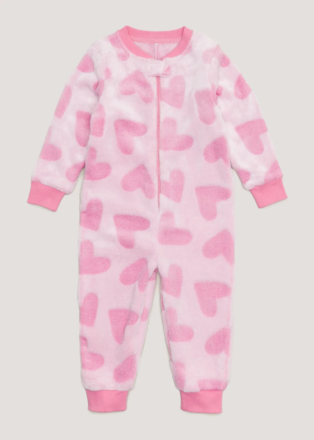 Girls Pink Love Heart Embossed Onesie (9mths-5yrs) - Age 9 - 12 Months Image 1