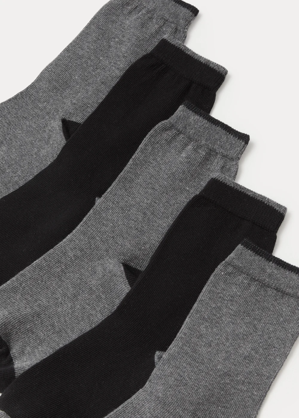 Kids 5 Pack Black Heel & Toe Socks (Younger 6-Older 6.5) - Sizes 4-6.5 Image 2