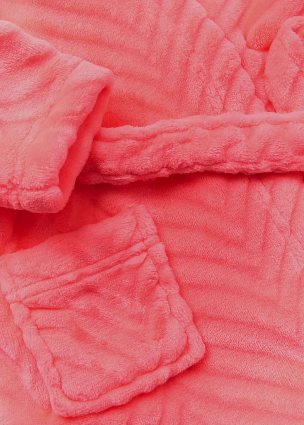 Girls Neon Pink Chevron Faux Fur Dressing Gown (9mths-11yrs) - Age 9 - 12 Months Image 2
