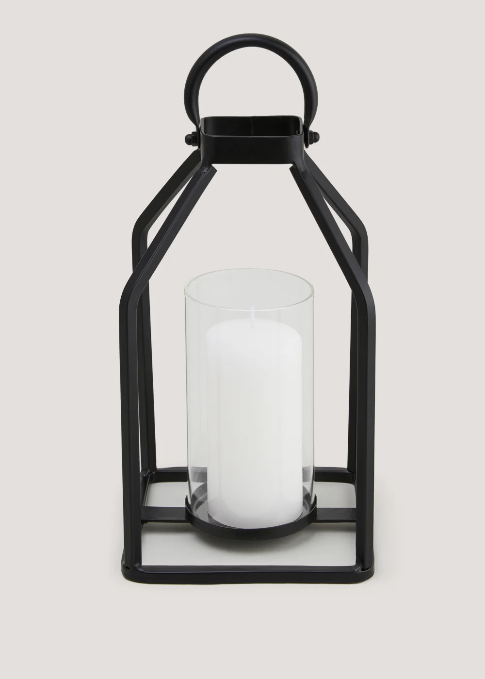 Large Black Metal Lantern (15cm x 28cm) Image 1