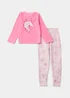 Kids Pink Unicorn Microfleece Bundle Pyjama Set (5-13yrs) - Age 5 Years Image 2