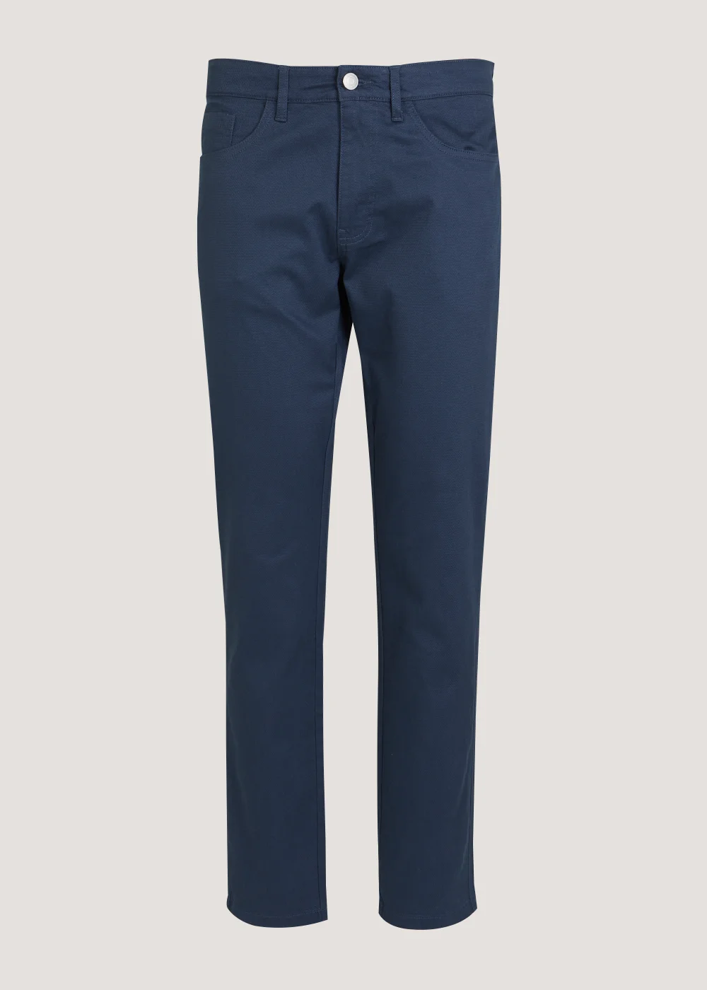 Navy Textured Chino Trousers - 30 Waist Regular Image 5