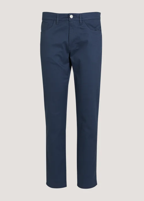 Navy Textured Chino Trousers - 30 Waist Regular Image 5