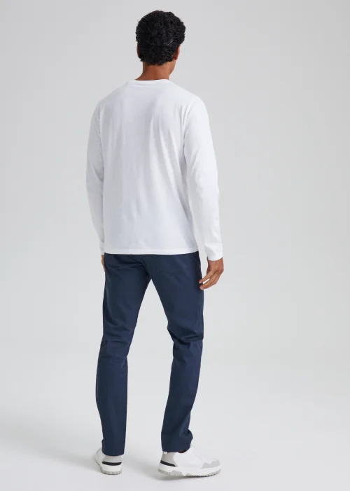 Navy Textured Chino Trousers - 30 Waist Regular Image 2
