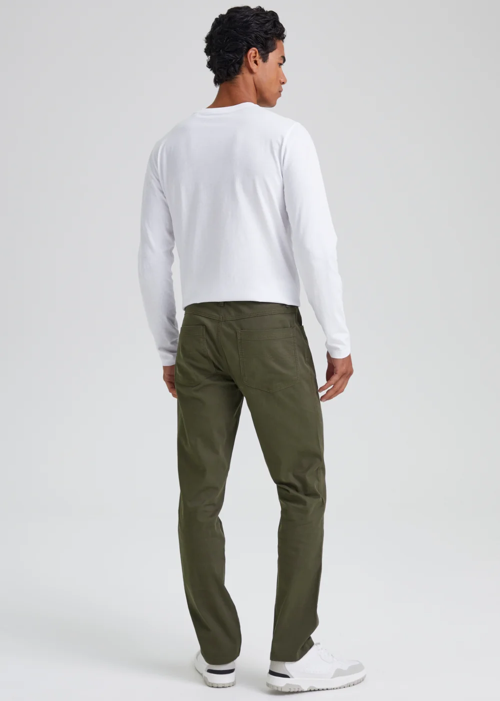 Khaki Textured Chino Trousers - 30 Waist Regular Image 2