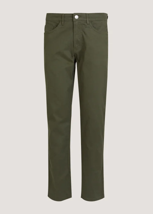 Khaki Textured Chino Trousers - 30 Waist Regular Image 5