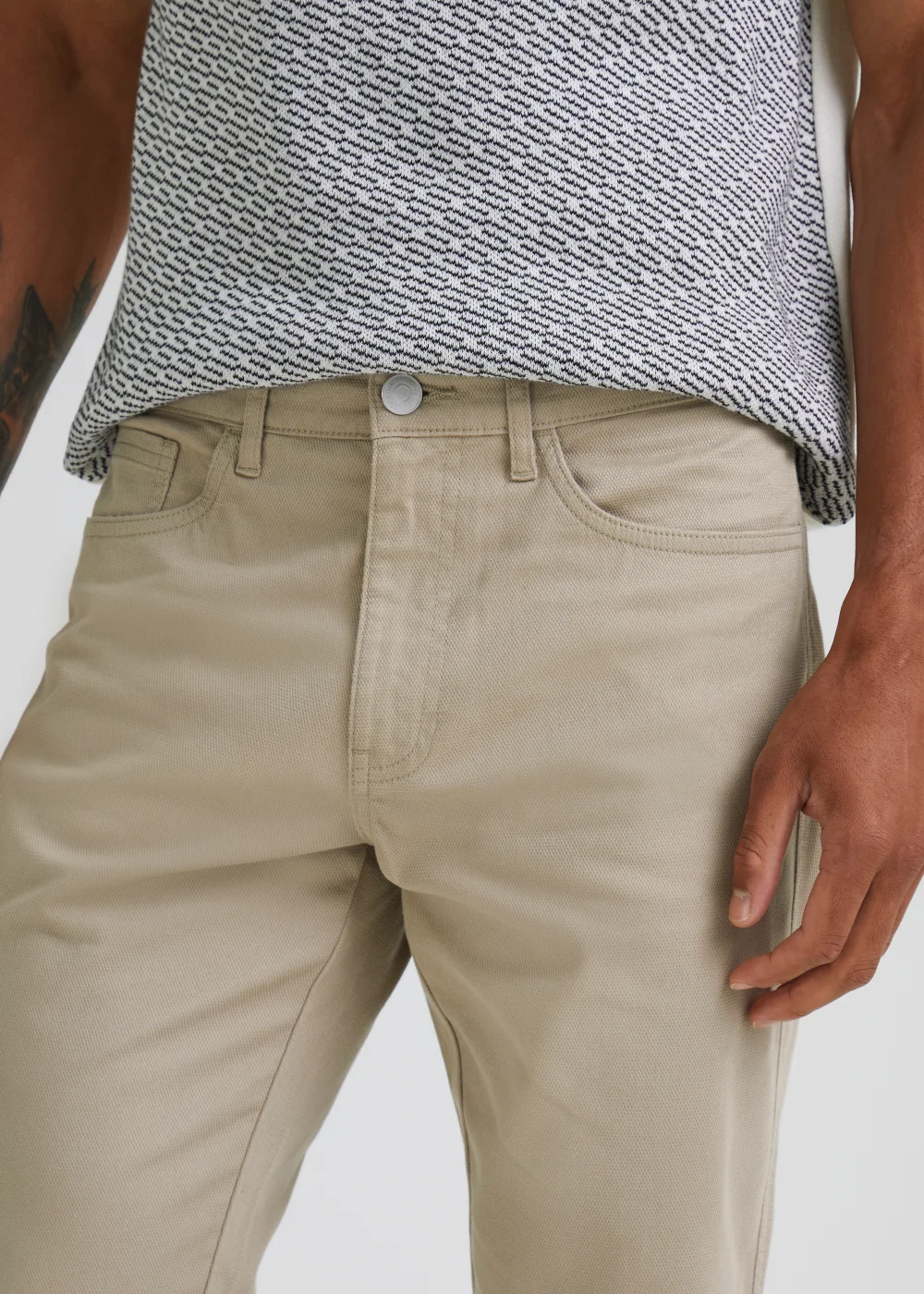 Stone Textured Chino Trousers - 30 Waist Regular Image 3