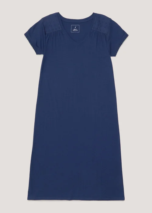Navy Jersey Woven Nightie - Extra small Image 4