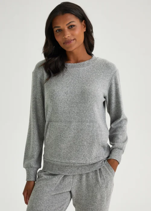 Grey Marl Lounge Top - Small Image 1
